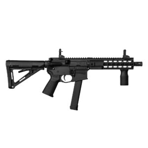 BMF-9 8" Rail Cerakote Armor Black 9" BRL w/MOE Pistol Grip and vertical grip, Flip-up Sights, MOE Stock, and A2 Flash Hider -0
