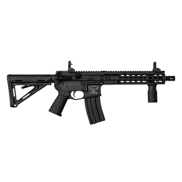 BF-15 10" Rail Cerakote Armor Black 10.5" BRL w/MOE Pistol Grip and vertical grip, Flip-up Sights, MOE Stock, and A2 Flash Hider -0